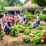 Kegiatan masyarakat Desa Sungai Keranji yang bersemangat.