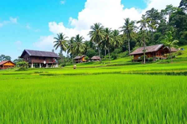 Pemandangan desa Sungai Keranji yang indah dan tenang.