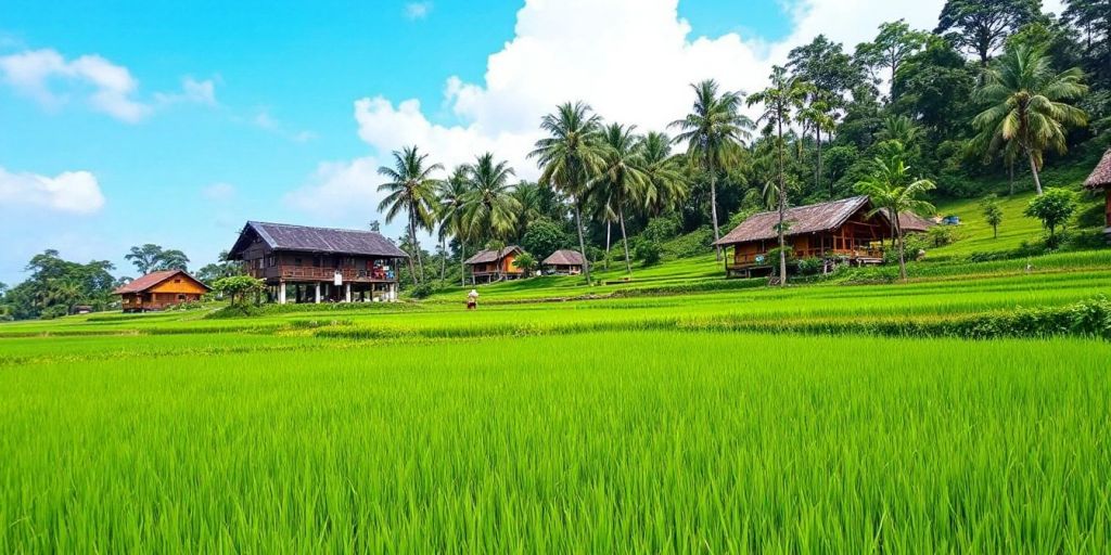 Pemandangan desa Sungai Keranji yang indah dan tenang.