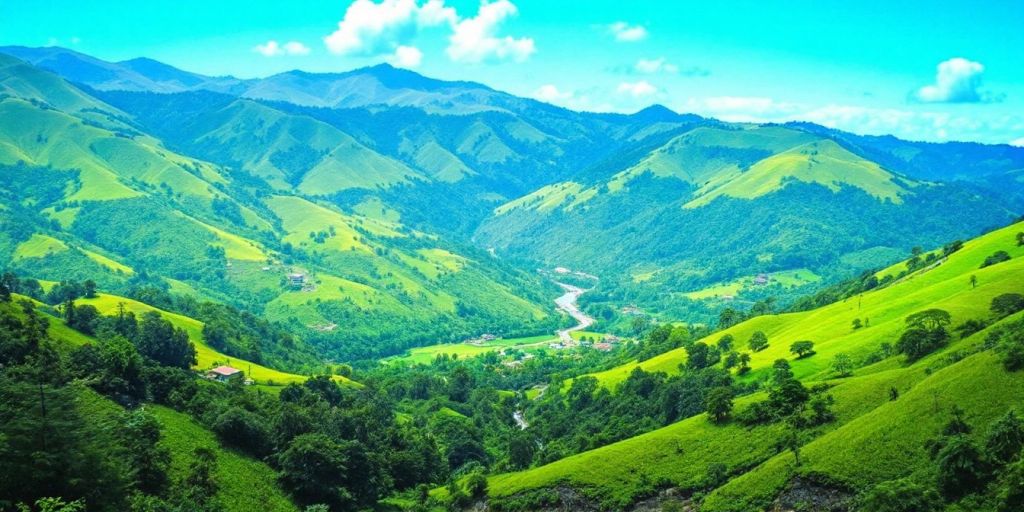 Pemandangan alam Kuantan Singingi yang indah dan hijau.