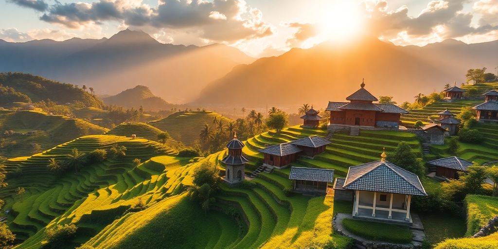 Keindahan alam dan budaya Indonesia yang memikat.